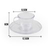 Kit 6 Xícaras Café Pires Acrílicos Cristal Transparentes - 2