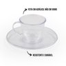 Kit 6 Xícaras Café Pires Acrílicos Cristal Transparentes - 4