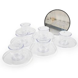 Kit 6 Xícaras Café Pires Acrílicos Cristal Transparentes - 1