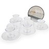 Kit 6 Xícaras Café Pires Acrílicos Cristal Transparentes - 1