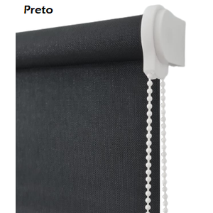 CORTINA PERSIANA ROLO TELA SOLAR 5% 0,40 Larg X 0,90 Alt:Preto