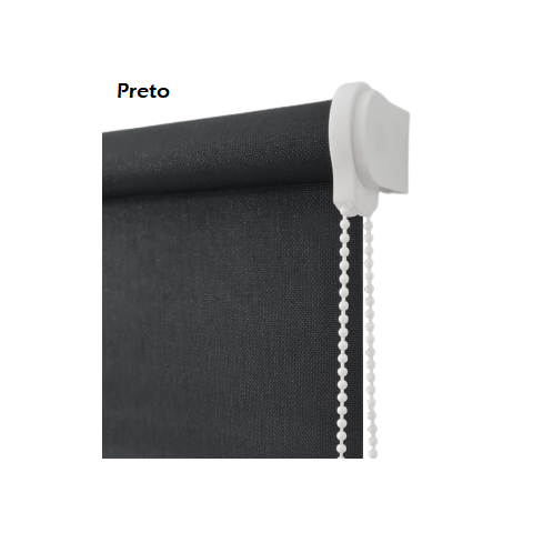 CORTINA PERSIANA ROLO TELA SOLAR 5% 0,40 Larg X 0,90 Alt:Preto