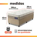 Ver imagem 4 de Cama Box Colchão Solteiro Molas Ensacadas Euro In Natural Confort 88x188x63cm Apolo