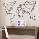 Ver imagem 1 de Adesivo de Parede Decorativo Mapa-Múndi Silhueta Mulher e Homem-Grande 120x75cm