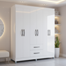 Guarda Roupa Casal  6 Portas e 2 Gavetas Branco Atenas Poquema Móveis - 1
