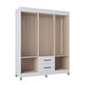 Guarda Roupa Casal  6 Portas e 2 Gavetas Branco Atenas Poquema Móveis - 3