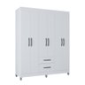 Guarda Roupa Casal  6 Portas e 2 Gavetas Branco Atenas Poquema Móveis - 2