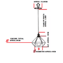 Ver imagem 3 de Pendente Lustre Aramado Diamante Pq Pt Fosco