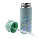 Ver imagem 2 de Garrafa Térmica Infantil Verde 420ml com Tampa de Ursinho e Canudo para Bebidas Quentes e Frias