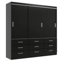 Ver imagem 1 de Guarda Roupa Isabela 3 Portas 9 Gavetas Evidência Móveis