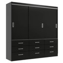 Ver imagem 1 de Guarda Roupa Isabela 3 Portas 9 Gavetas Evidência Móveis