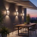 Ver imagem 5 de Kit 4 Luminárias de Parede Arandela Branca Face Dital Decorativa Jardins Garagens Fachadas Halls