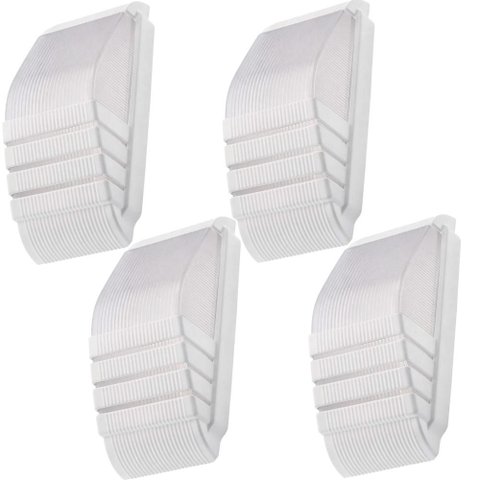 Kit 4 Luminárias de Parede Arandela Branca Face Dital Decorativa Jardins Garagens Fachadas Halls