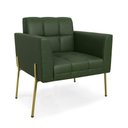 Ver imagem 5 de Poltrona Sala Decorativa Kit 2 Elisa Pé Aço Lateral Dourado Sintético Pu Verde D03 - D’Rossi