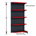 Ver imagem 3 de Gondola Parede 170 Fit Ate 4 Metros 1 Canto Preto 25b Pe Vermelho