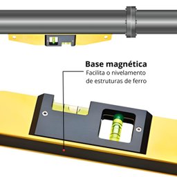 Nível de Mão Nivelamento Magnético Alumínio 14" X 40cm Base com Imã | Fertak - 3