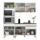 Ver imagem 6 de Armário de Cozinha Compacta 182cm com Leds Veneza Up Multimóveis V2019 Branco/Dourado