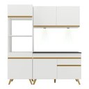 Ver imagem 7 de Armário de Cozinha Compacta 182cm com Leds Veneza Up Multimóveis V2019 Branco/Dourado