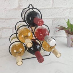 Adega Triangular Para 6 Garrafas De Vinho Garrafeiro Preto Fosco Carmenere Schmitt - 2