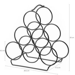 Adega Triangular Para 6 Garrafas De Vinho Garrafeiro Preto Fosco Carmenere Schmitt - 3