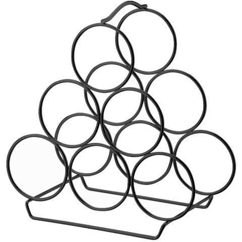 Adega Triangular Para 6 Garrafas De Vinho Garrafeiro Preto Fosco Carmenere Schmitt