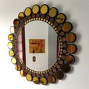 Ver imagem 2 de Espelho decorativo de parede redondo com moldura Premium Nafplio Dourado