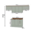 Ver imagem 4 de Cozinha Compacta Iluminata 7 Portas 3 Gavetas 100% Mdf Mint/ébano - Genialflex