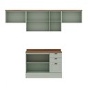 Ver imagem 3 de Cozinha Compacta Iluminata 7 Portas 3 Gavetas 100% Mdf Mint/ébano - Genialflex