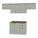 Ver imagem 2 de Cozinha Compacta Iluminata 7 Portas 3 Gavetas 100% Mdf Mint/ébano - Genialflex