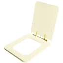 Ver imagem 2 de Assento Sanitário Poliéster Square Biscuit para vaso Incepa Com Ferragem Dourada