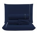 Ver imagem 3 de Kit c/ 4 Jogos Cama Lençol Unique Casal Padrão Micro Percal 400 Fios Ponto Palito 4 Peças - Cinza + 