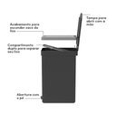 Ver imagem 3 de Lixeira com Pedal Trium 30 L com Duplo Compartimento Preto ou