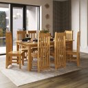 Ver imagem 1 de Conjunto com Mesa de Jantar 180cm Retangular e 8 Cadeiras 100% Madeira Maciça Nimes Espresso Móveis Marrom/Nogueira