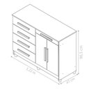 Ver imagem 2 de Cômoda Luca 2 Portas 5 Gavetas MDP Puxadores MDF Branco Vila Rica