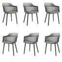 Ver imagem 1 de Kit 6 Cadeiras Decorativas Prescott Sala de Jantar Pp/pu Cinza G56 - Gran Belo