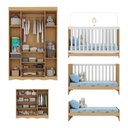 Ver imagem 5 de Quarto de Bebê Completo C/ Berço Americano 3 em 1 Colchão Doçura Multimóveis Mp4662 Madeirado/