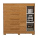 Ver imagem 3 de Cômoda Rayane 1 Porta 5 Gavetas 100% Mdf Cinamomo - Acp Móveis