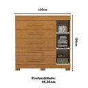 Ver imagem 4 de Cômoda Rayane 1 Porta 5 Gavetas 100% Mdf Cinamomo - Acp Móveis