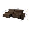 Sofá Retrátil Reclinável Supremo 3,00m Suede Velut Marrom Molas no Assento - King House - 2