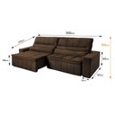 Ver imagem 2 de Sofá Retrátil Reclinável Supremo 3,00m Suede Velut Marrom Molas no Assento - King House