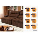 Ver imagem 3 de Sofá Retrátil Reclinável Supremo 3,00m Suede Velut Marrom Molas no Assento - King House