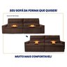 Sofá Retrátil Reclinável Supremo 3,00m Suede Velut Marrom Molas no Assento - King House - 5