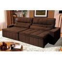 Ver imagem 1 de Sofá Retrátil Reclinável Supremo 3,00m Suede Velut Marrom Molas no Assento - King House