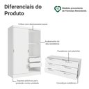 Ver imagem 5 de Kit Guarda-roupa Infantil Max 2 Portas de Correr + Cômoda Branco Madesa