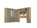Ver imagem 2 de Guarda-Roupa Casal Modulado de Canto com Espelhos 9 Portas 2 Gavetas Multimóveis Madeirado/Cinza