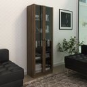 Ver imagem 1 de Estante 5 Prateleiras com Portas de Vidro 171x59 Cm Me4115 Nogal