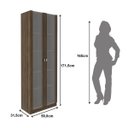 Ver imagem 4 de Estante 5 Prateleiras com Portas de Vidro 171x59 Cm Me4115 Nogal