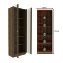 Ver imagem 3 de Estante 5 Prateleiras com Portas de Vidro 171x59 Cm Me4115 Nogal