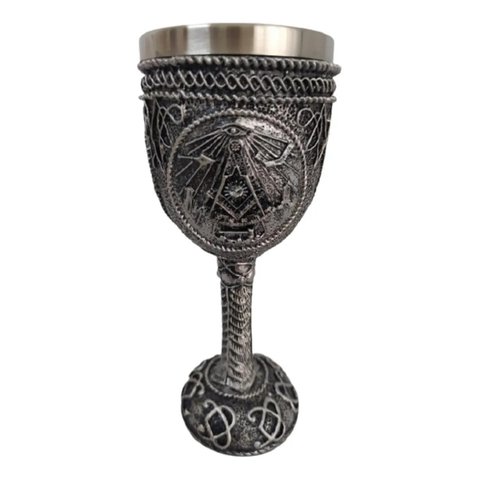 Taça Medieval Maçonaria 150 Ml Resina Inox
