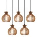 Ver imagem 4 de Pendente Luminária Desmontada Nacar Madeira Mdf 5 Unidades Cor:rústico